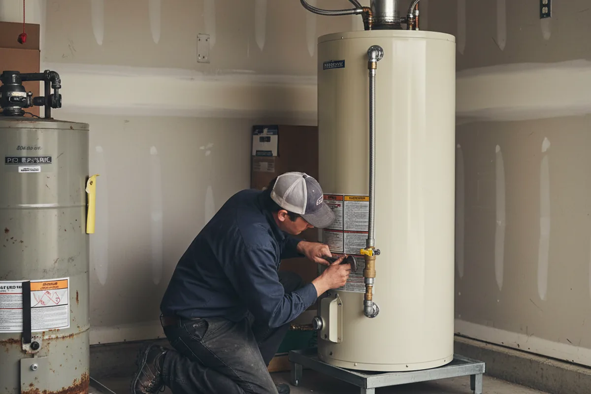 Water heater and shutoff valve replacement in Brooker