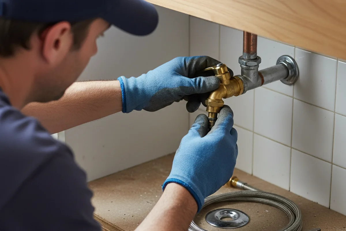 Shutoff valve and fitting work during Emergency Plumbing in Brooker